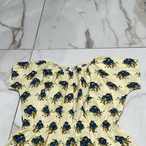 Emerald August Girls Sleeveless Yellow Dress With Flowers Size 5 - Picture 3 of 10